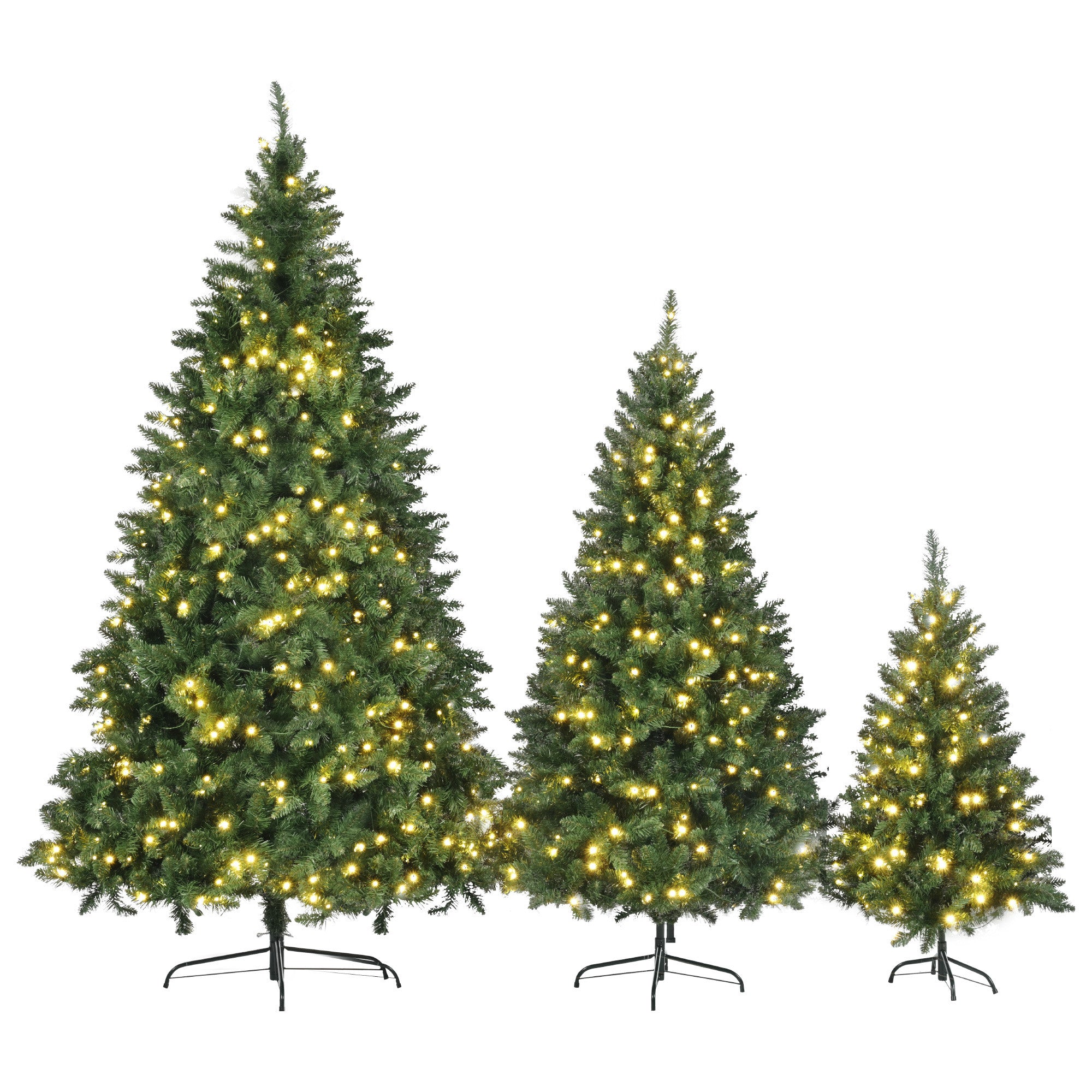 Three Piece Pre Lit Extra Full Frosted Pine Christmas Tree Set-6