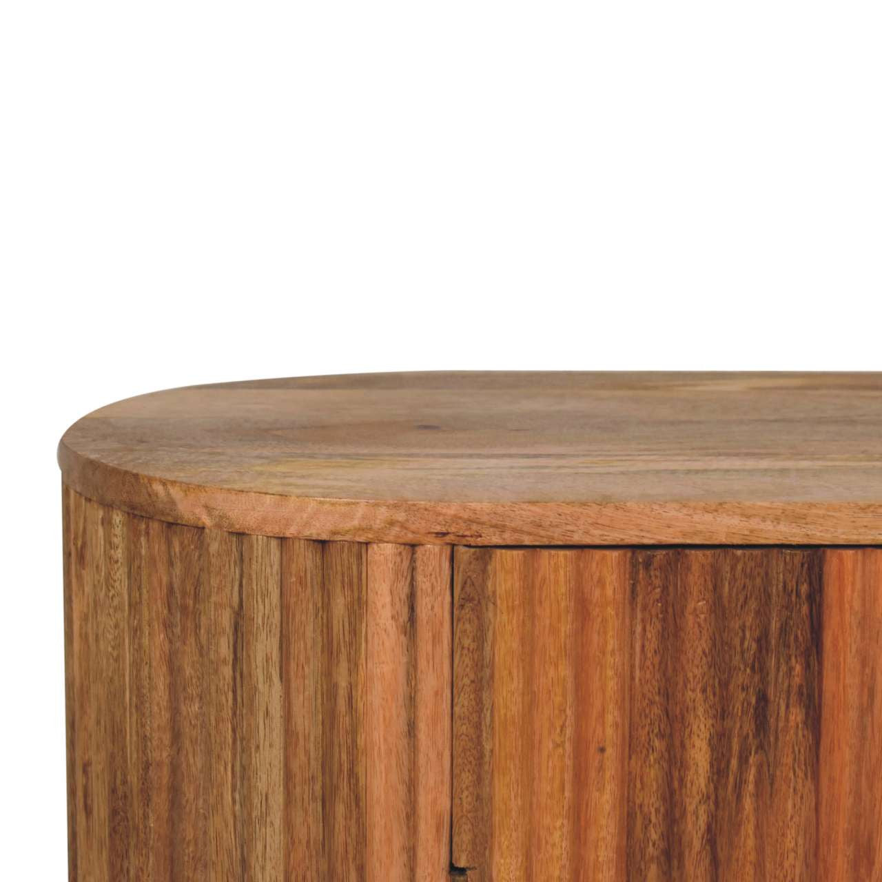 35" Brown Solid Wood Textured Door Accent Cabinet With Two Doors-7