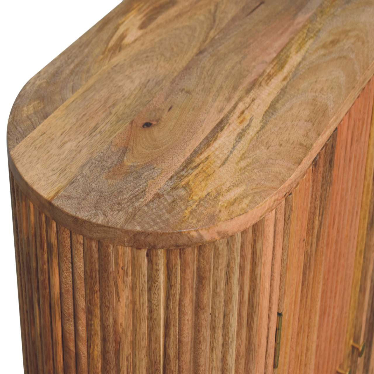 35" Brown Solid Wood Textured Door Accent Cabinet With Two Doors-8