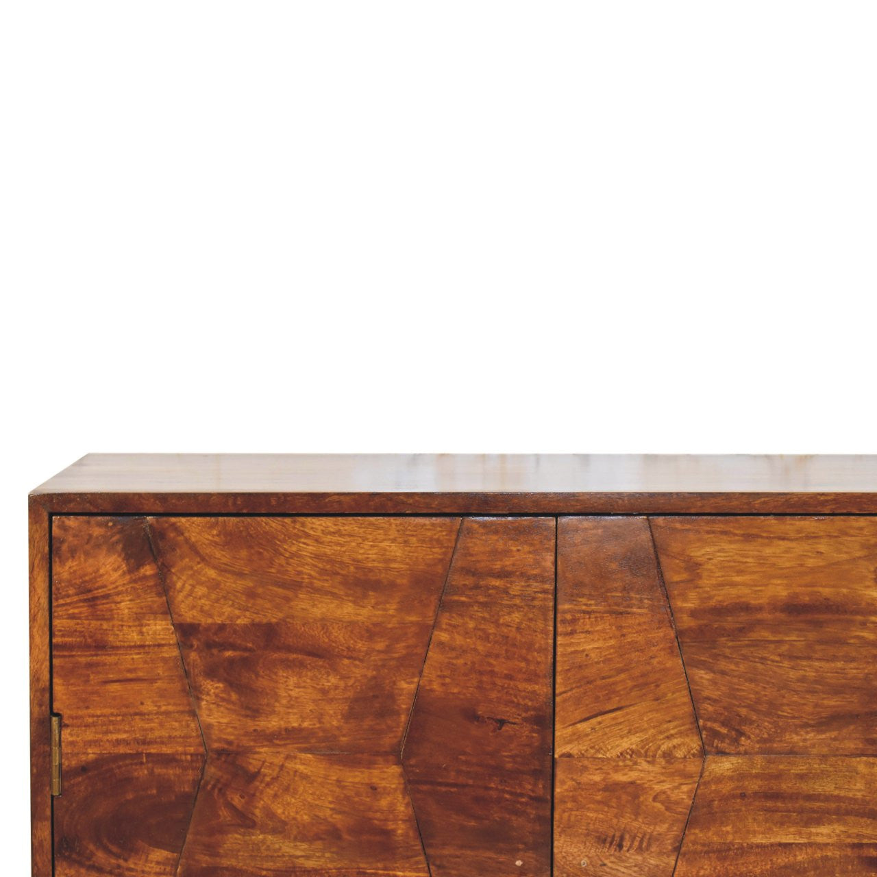 36" Chestnut Solid Wood Textured Door Accent Cabinet With Four Doors-7