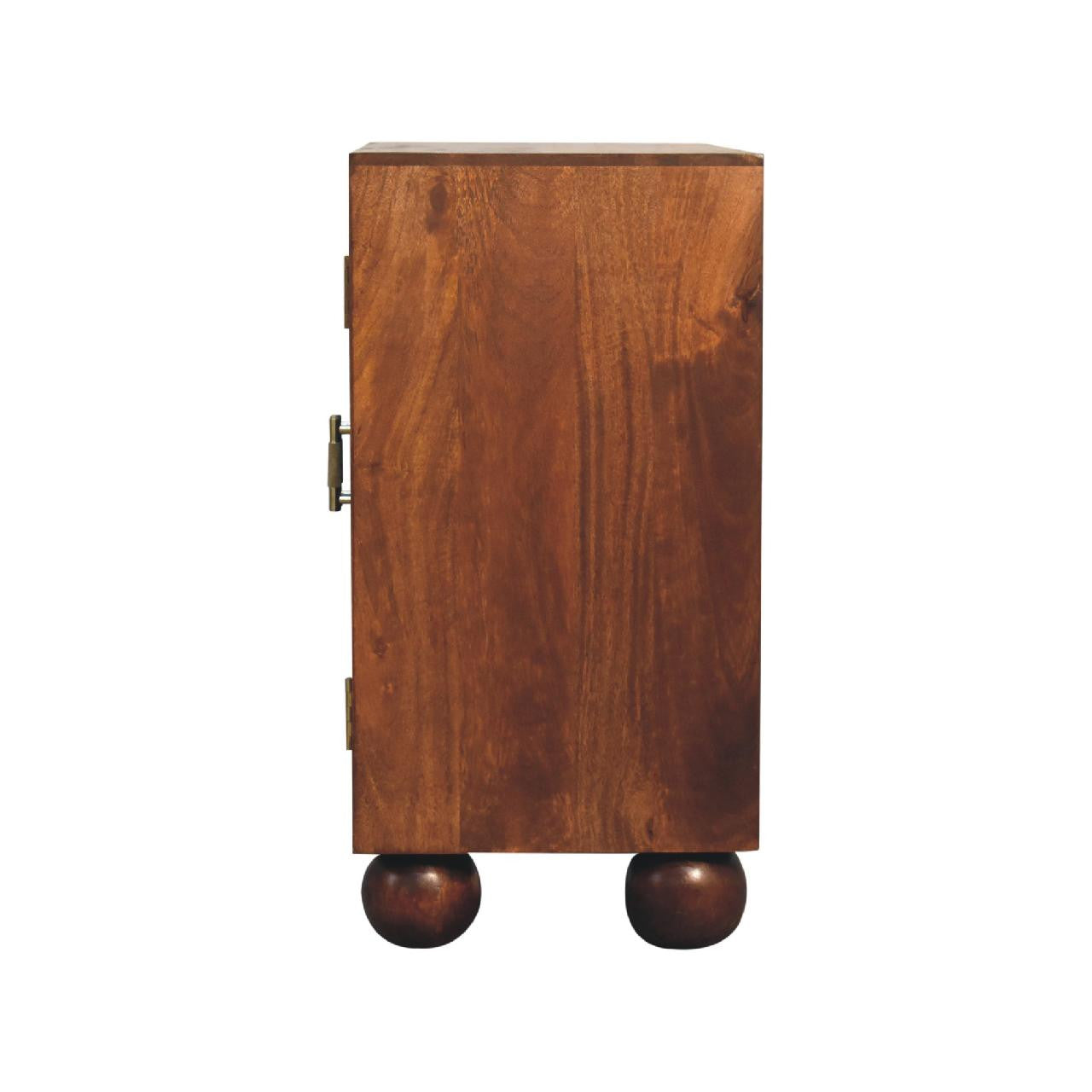 27" Chestnut Solid Wood Textured Door Accent Cabinet With Two Doors-4