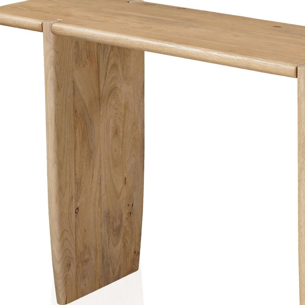 52" Natural Solid Wood Solid Console Table-6