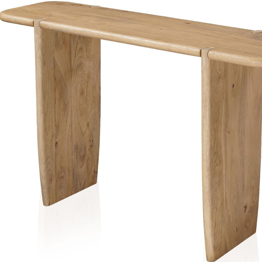 52" Natural Solid Wood Solid Console Table-7