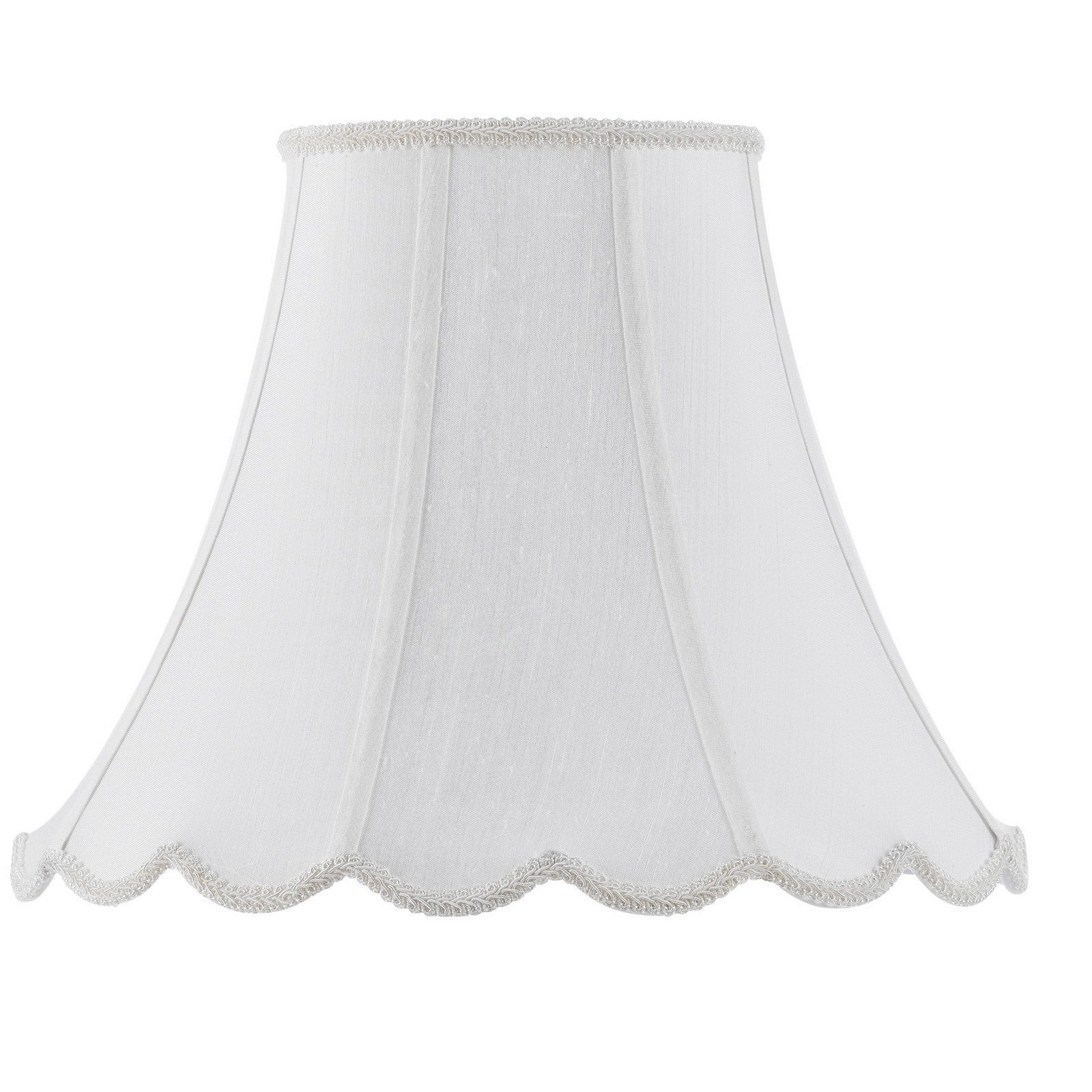 White Linen Piped Bell Lamp Shade-1