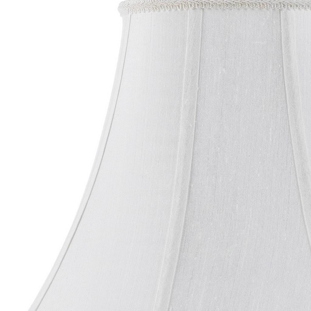 White Linen Piped Bell Lamp Shade-3