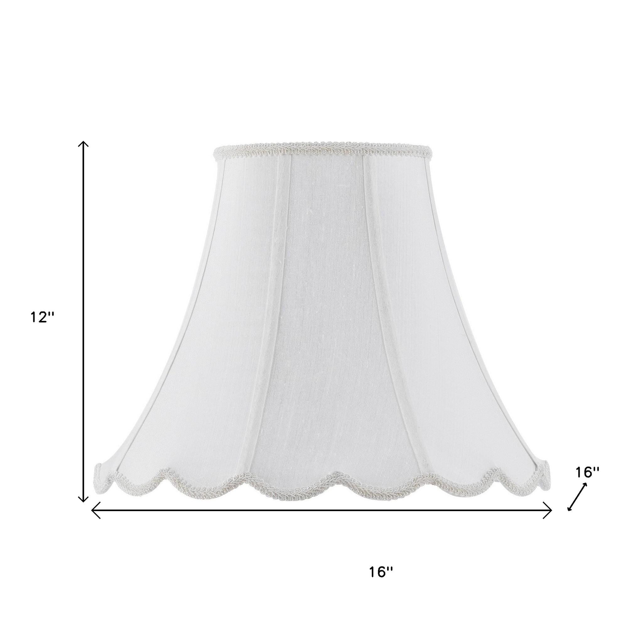 White Linen Piped Bell Lamp Shade-4