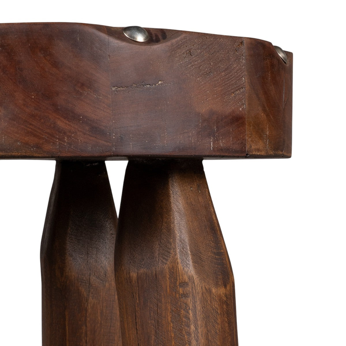 19" Brown Solid Wood Round End Table-3