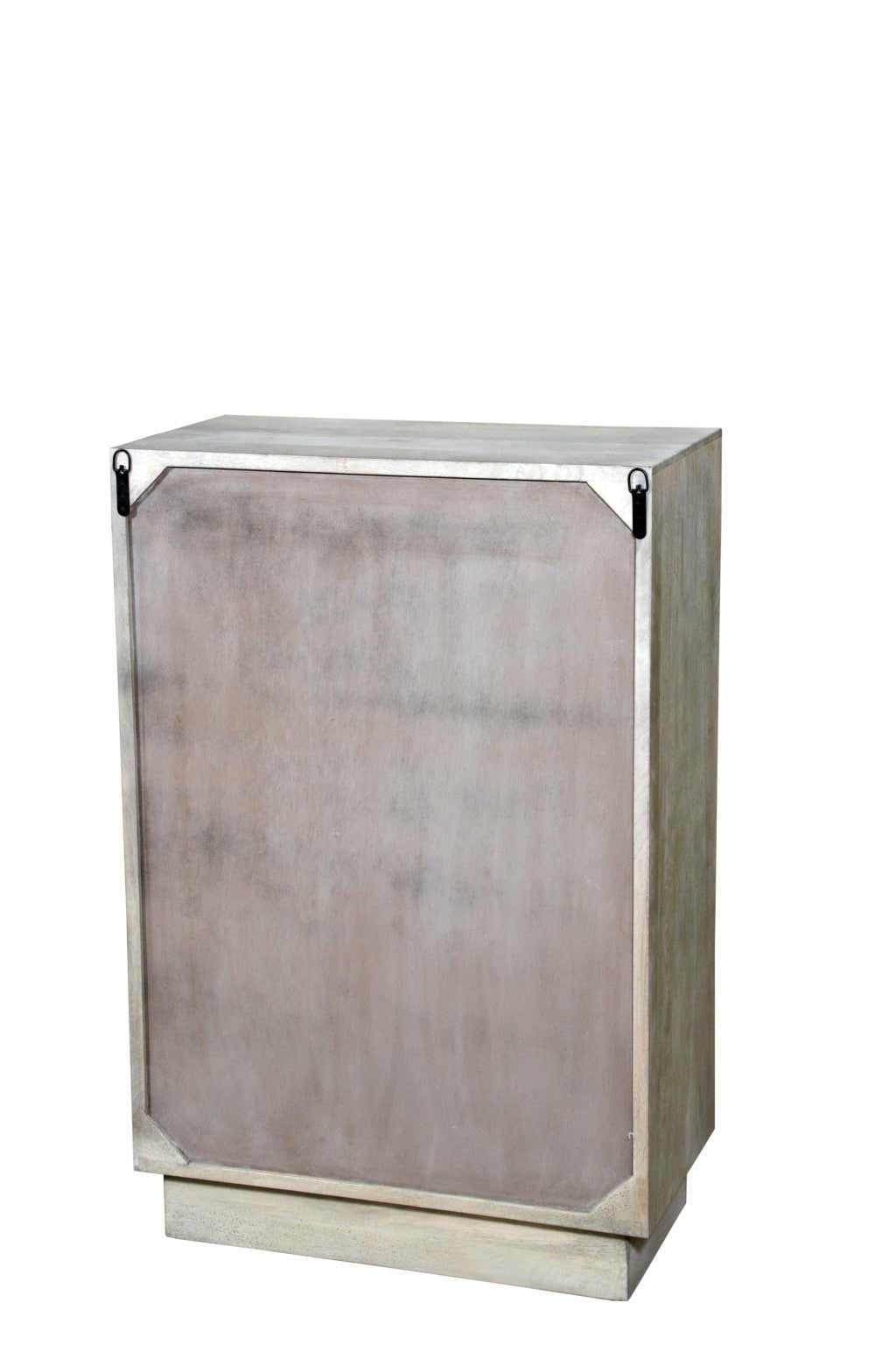 35" Gray Carved Abstract Solid Wood Five Drawer Dresser-5