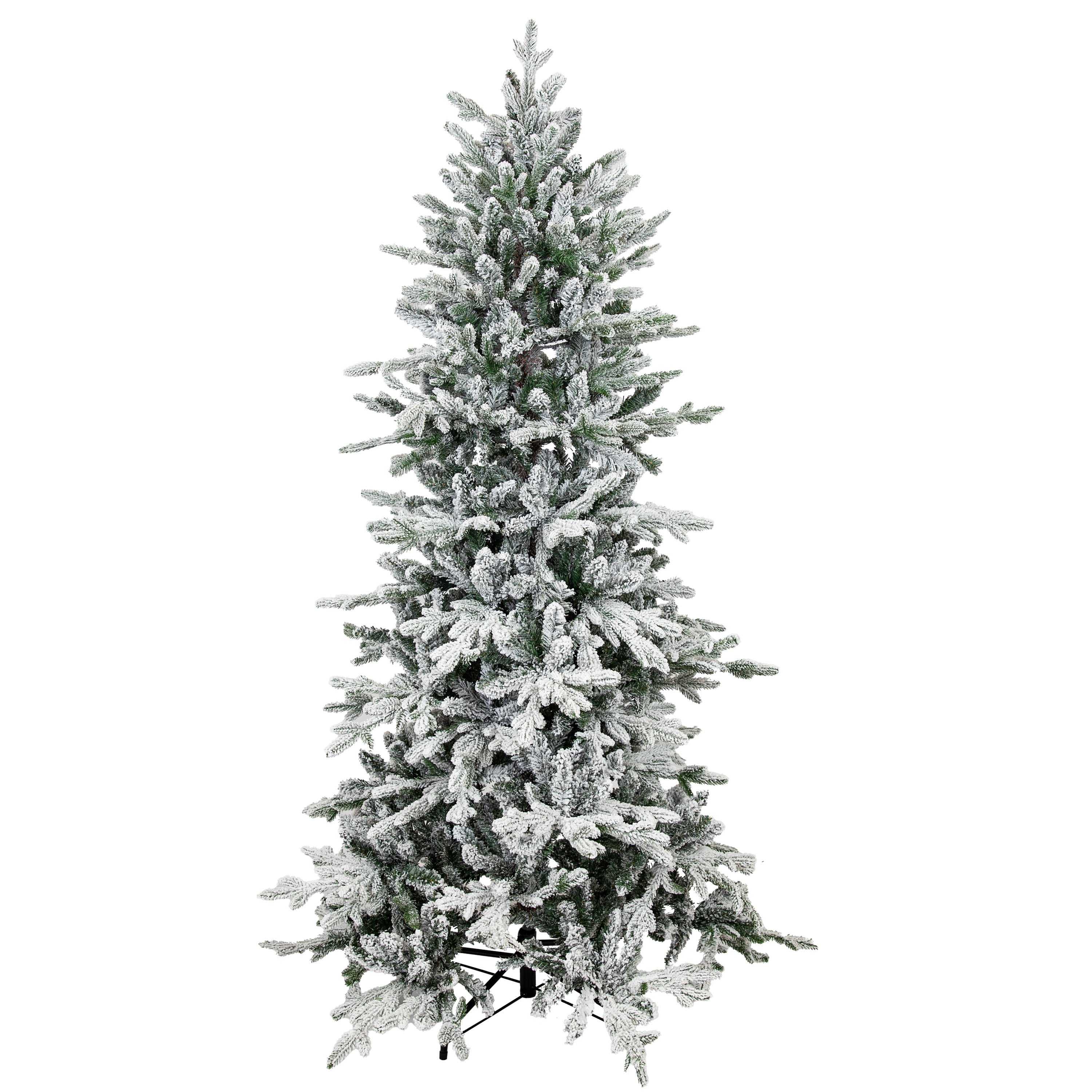 6' Slender Flocked Pine Christmas Tree-1