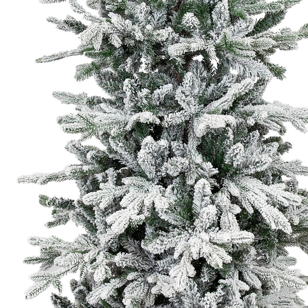 6' Slender Flocked Pine Christmas Tree-4
