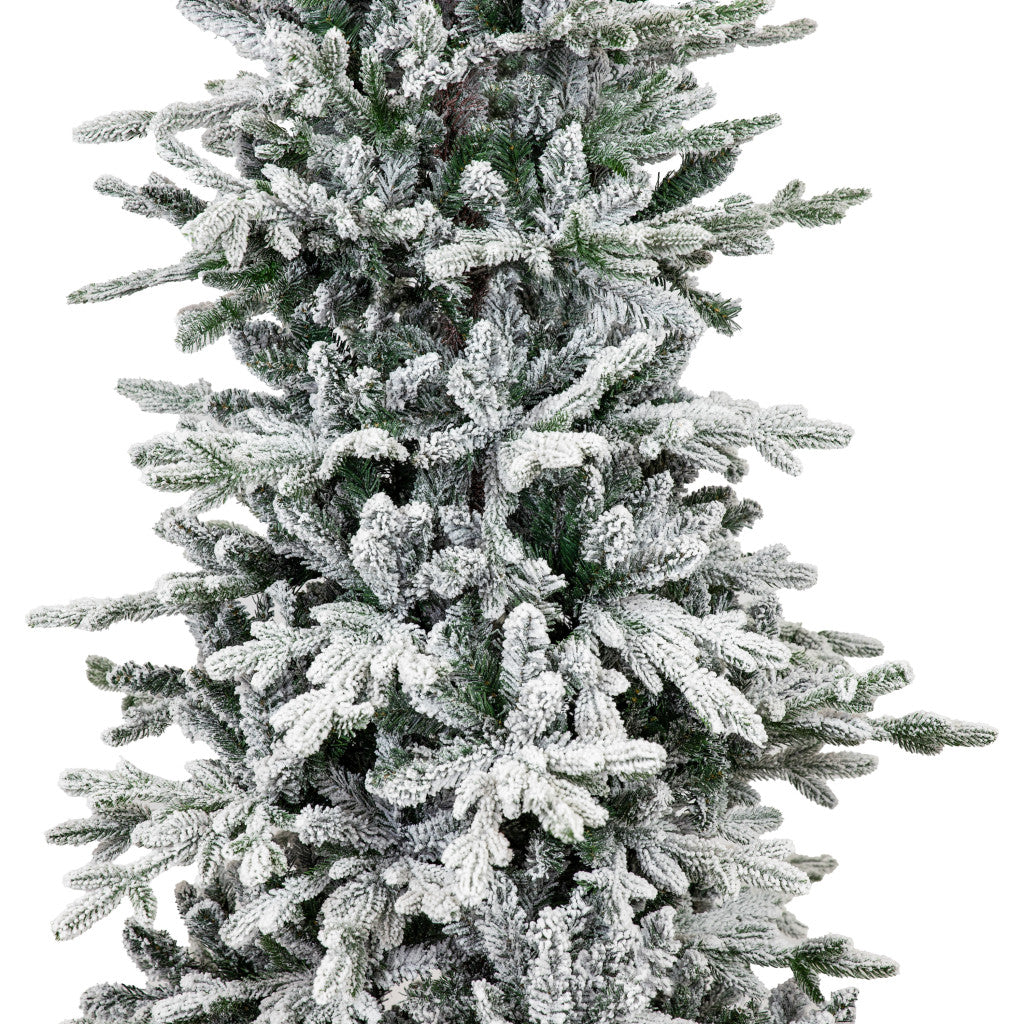 6' Slender Flocked Pine Christmas Tree-5