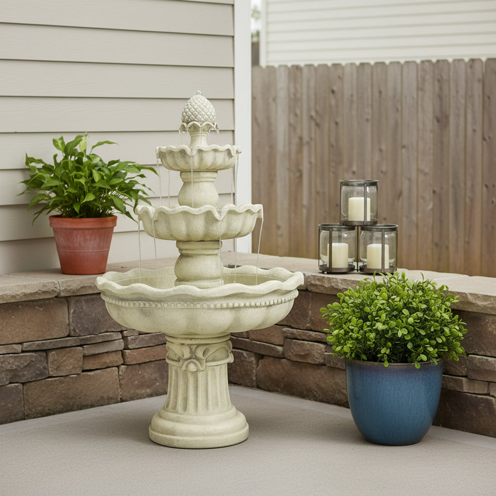 51" White Polyresin Garden Art-0