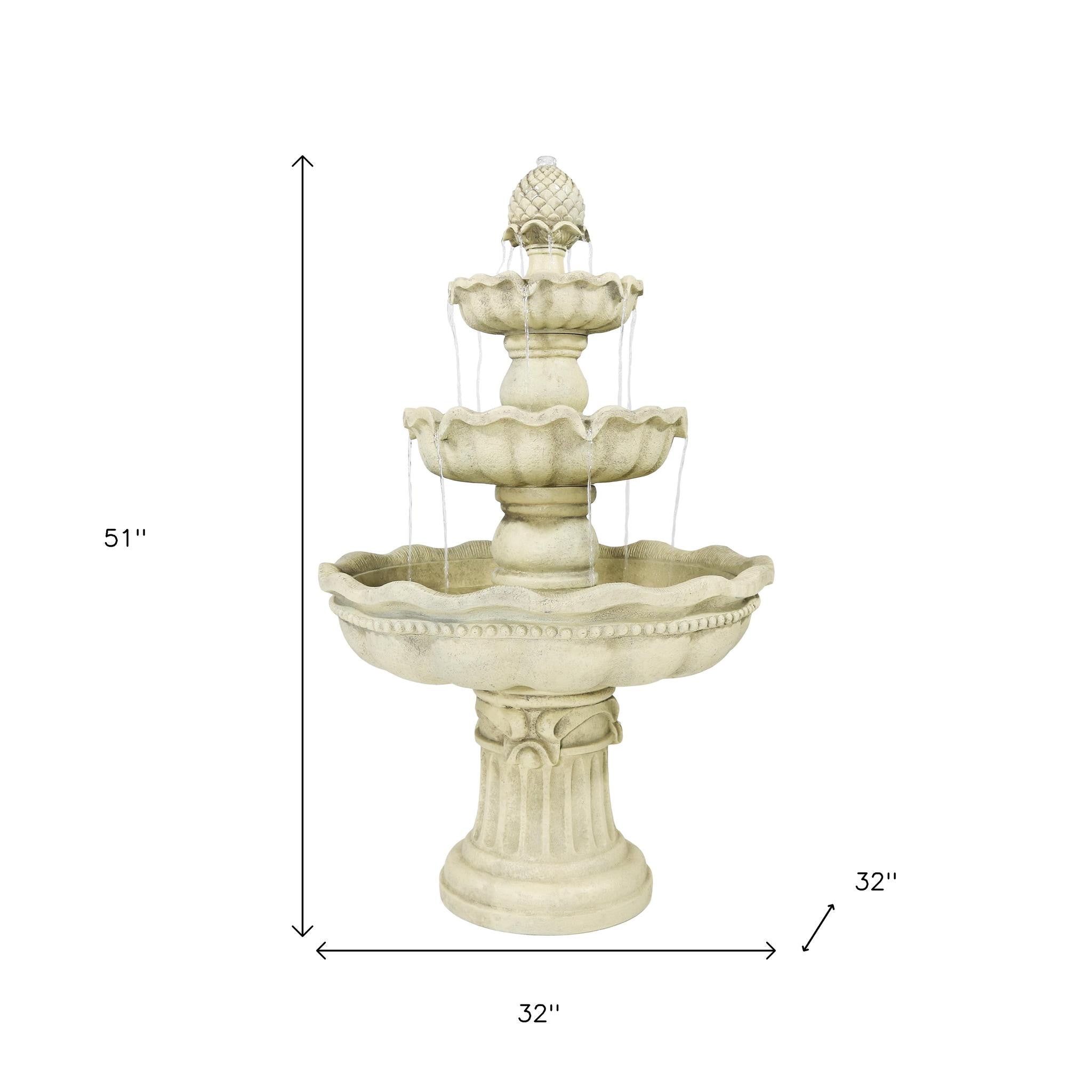 51" White Polyresin Garden Art-6