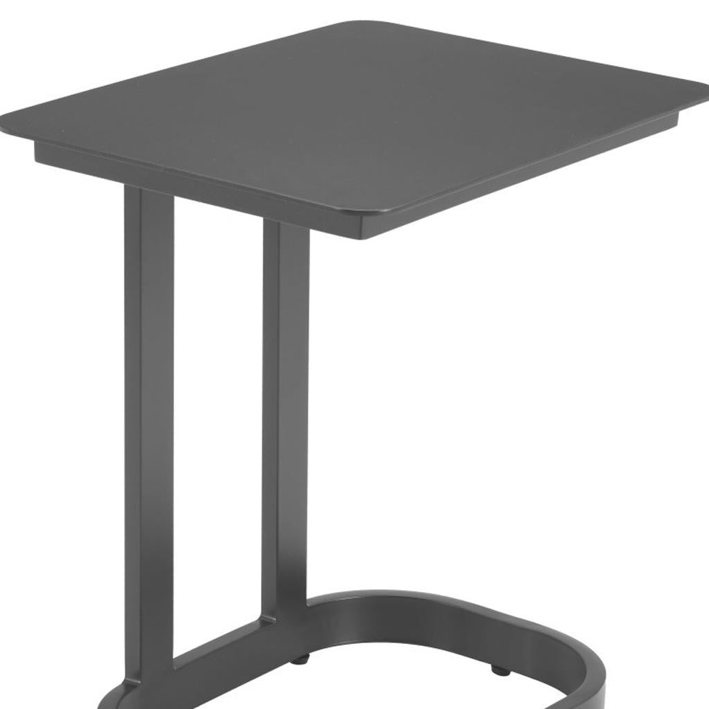 24" Black Aluminum Pedestal End Table-8