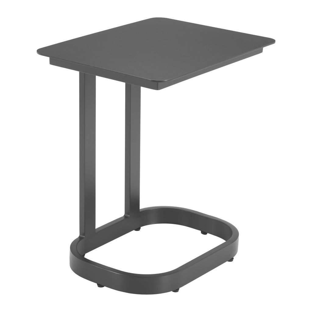 24" Black Aluminum Pedestal End Table-1