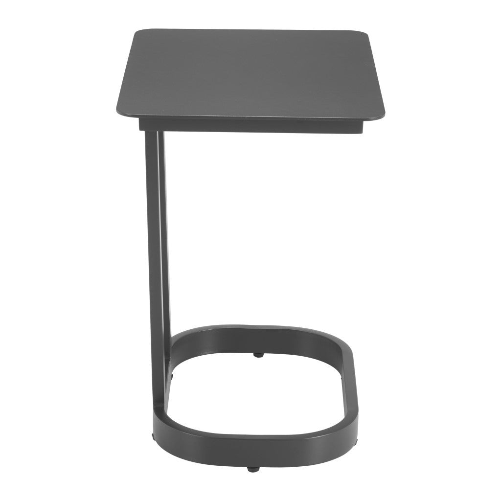 24" Black Aluminum Pedestal End Table-2
