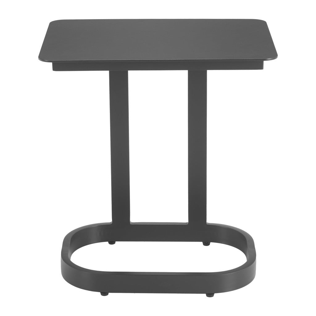 24" Black Aluminum Pedestal End Table-3