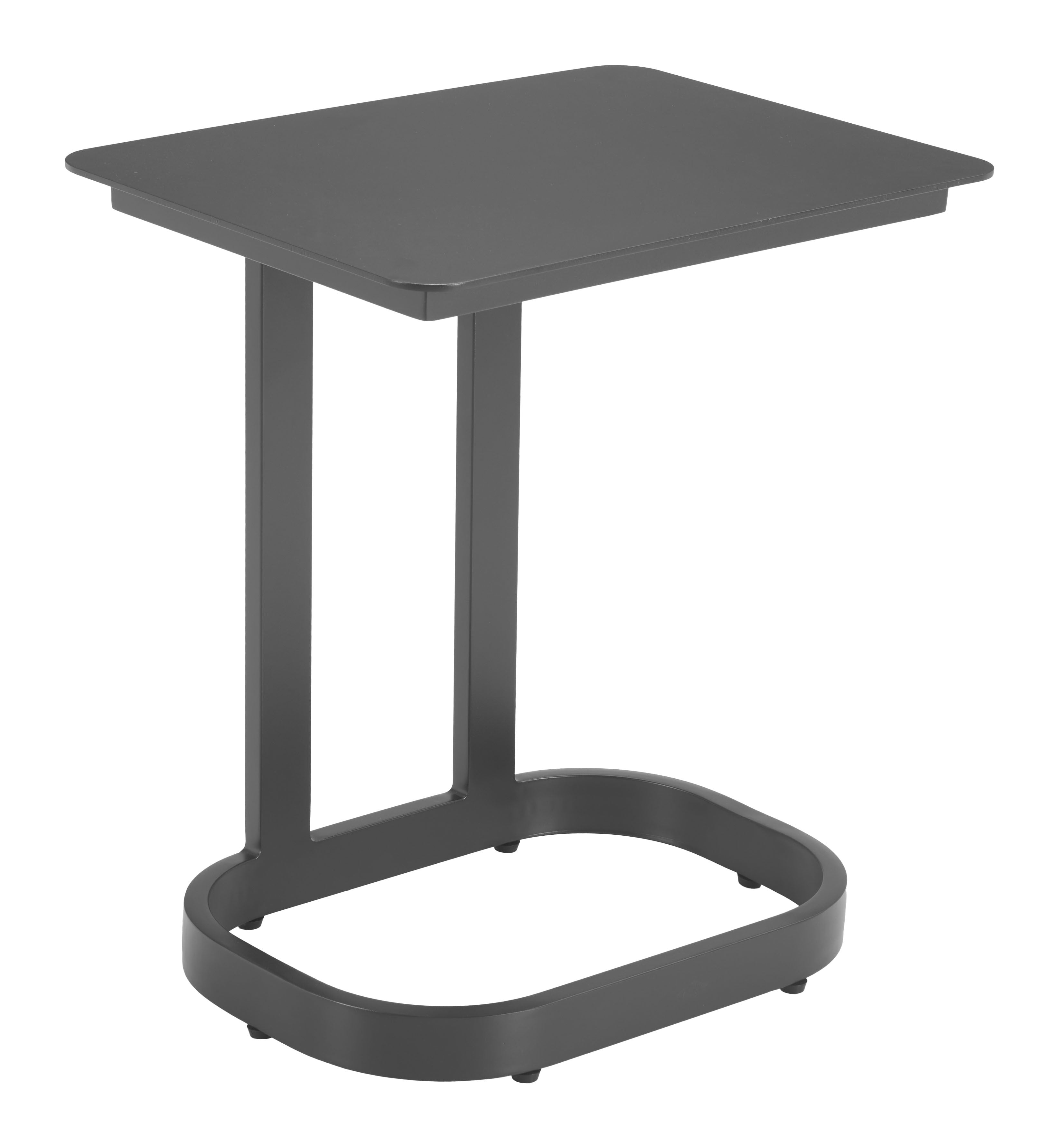24" Black Aluminum Pedestal End Table-5