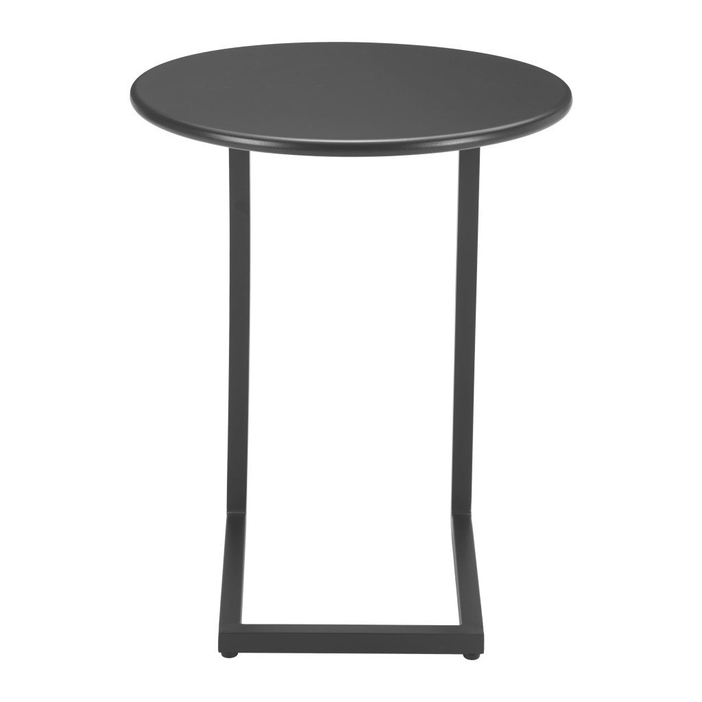 24" Black Aluminum Round Pedestal End Table-3