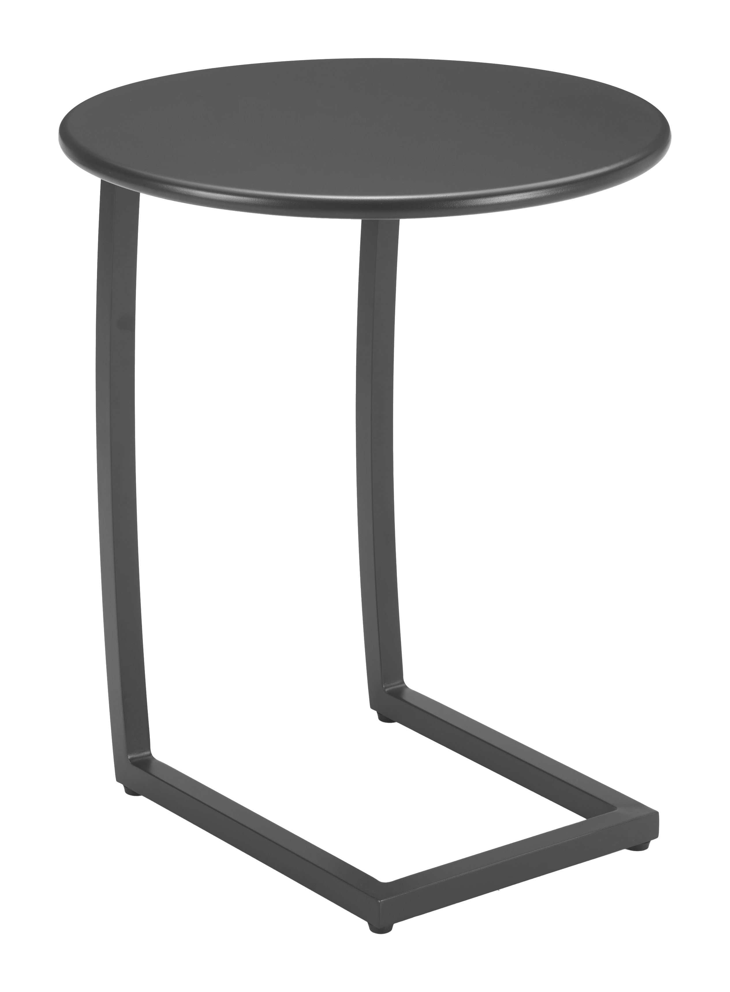 24" Black Aluminum Round Pedestal End Table-5
