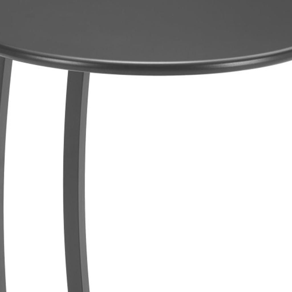 24" Black Aluminum Round Pedestal End Table-7