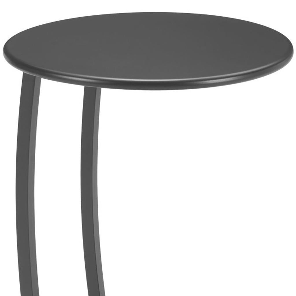24" Black Aluminum Round Pedestal End Table-8