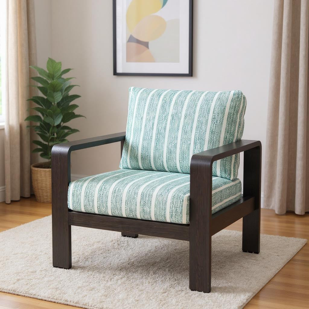33" Green Upholstered Arm Chair-0