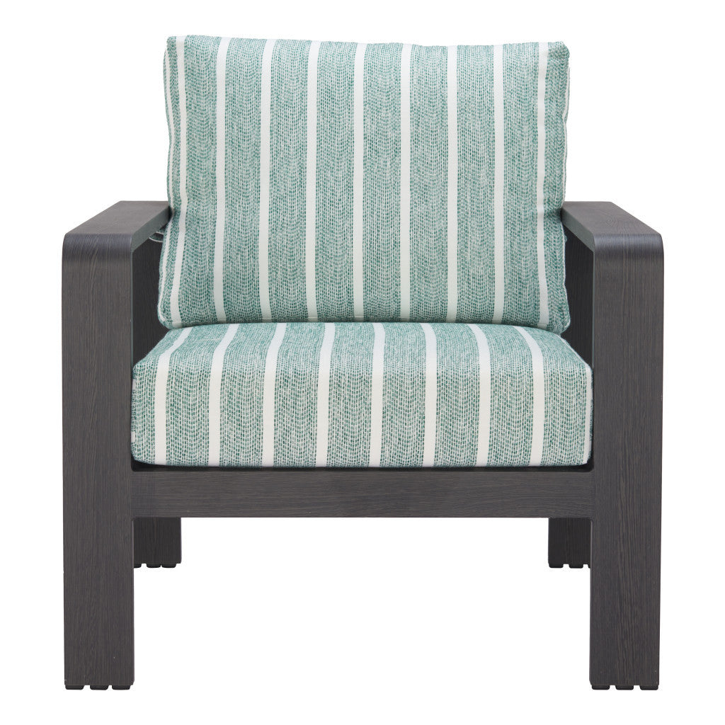 33" Green Upholstered Arm Chair-3
