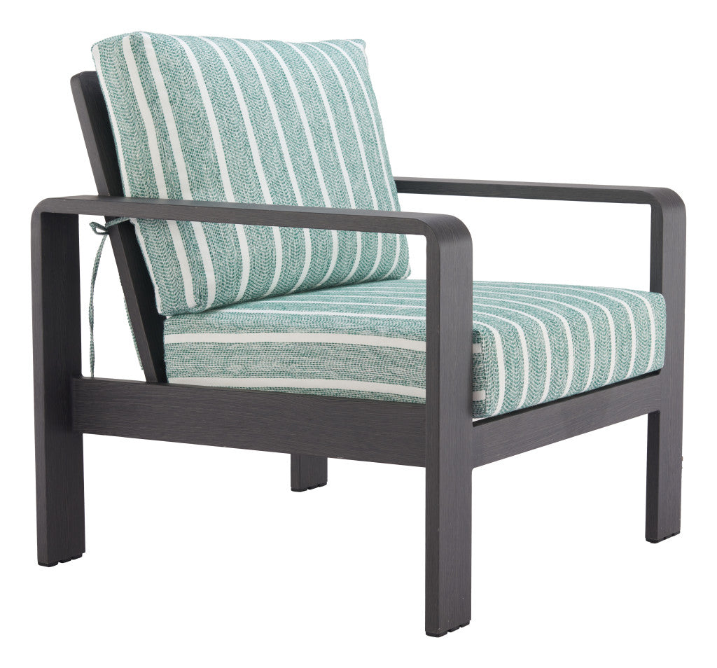 33" Green Upholstered Arm Chair-5