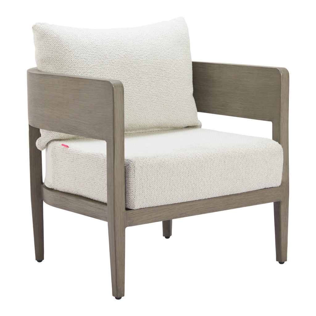 28" Beige Upholstered Arm Chair-1