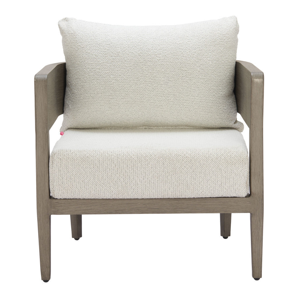 28" Beige Upholstered Arm Chair-2
