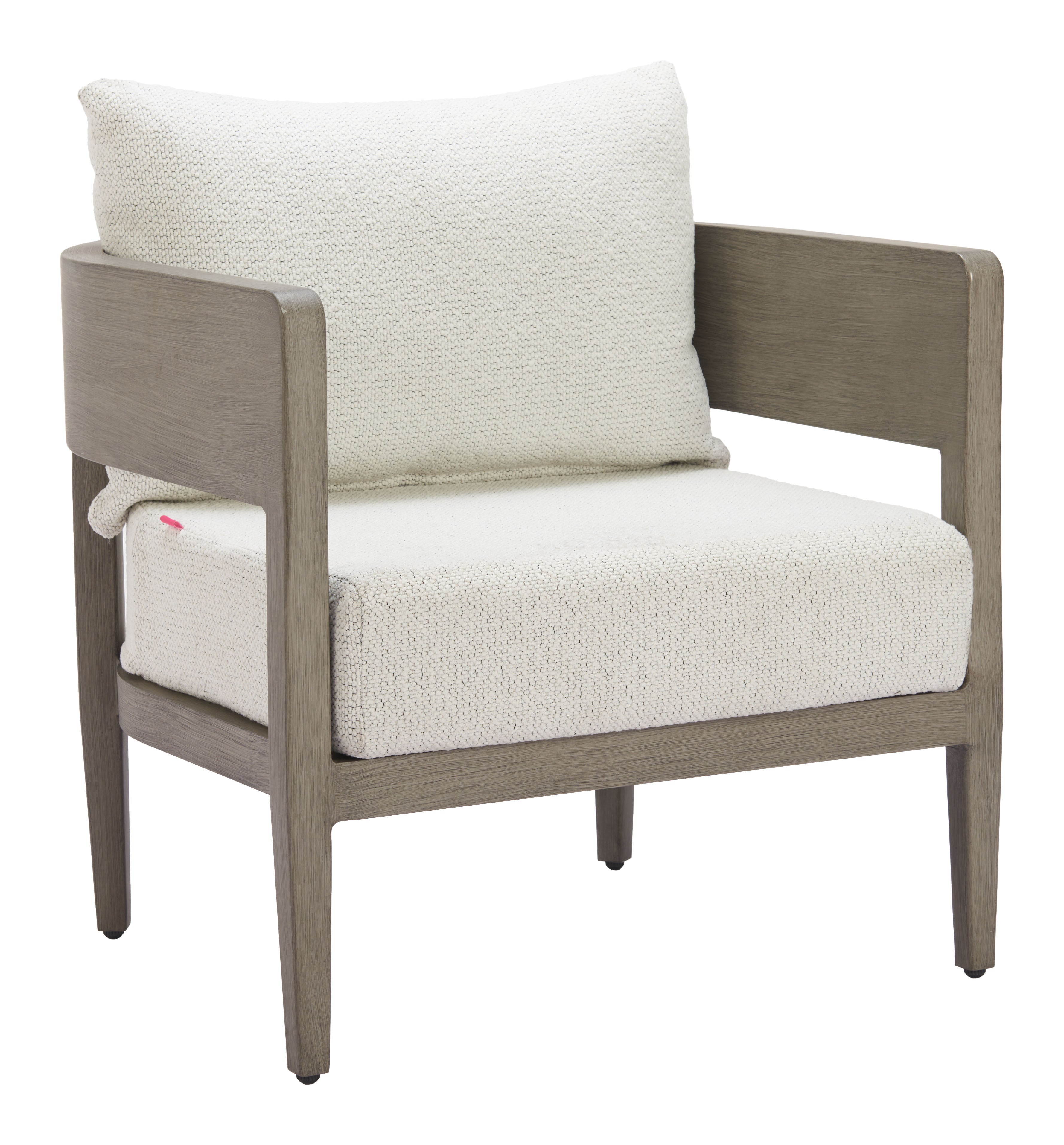 28" Beige Upholstered Arm Chair-4
