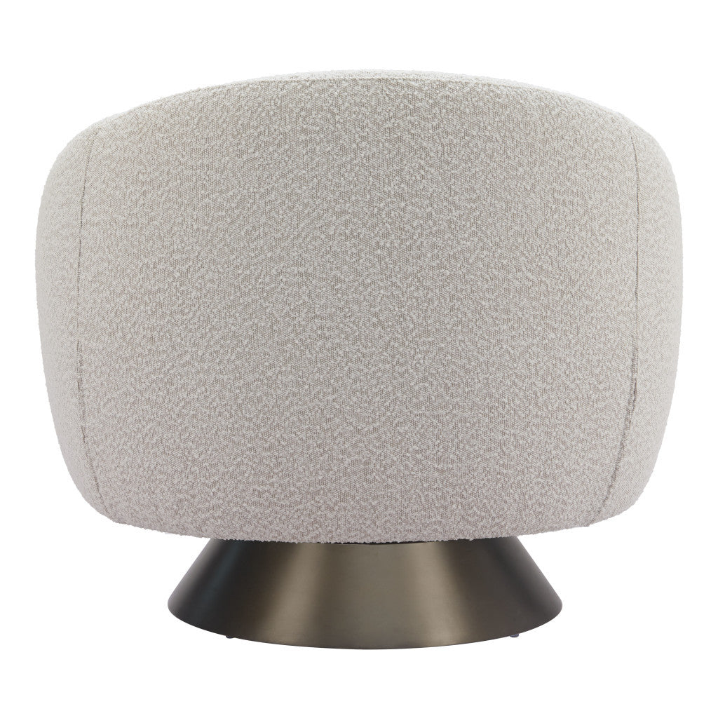 37" Gray Upholstered Swivel Arm Chair-4