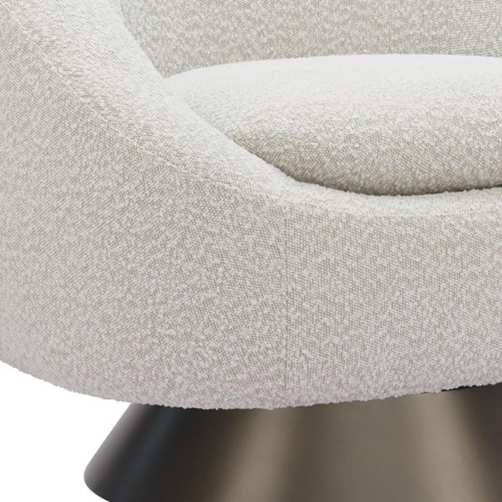 37" Gray Upholstered Swivel Arm Chair-6