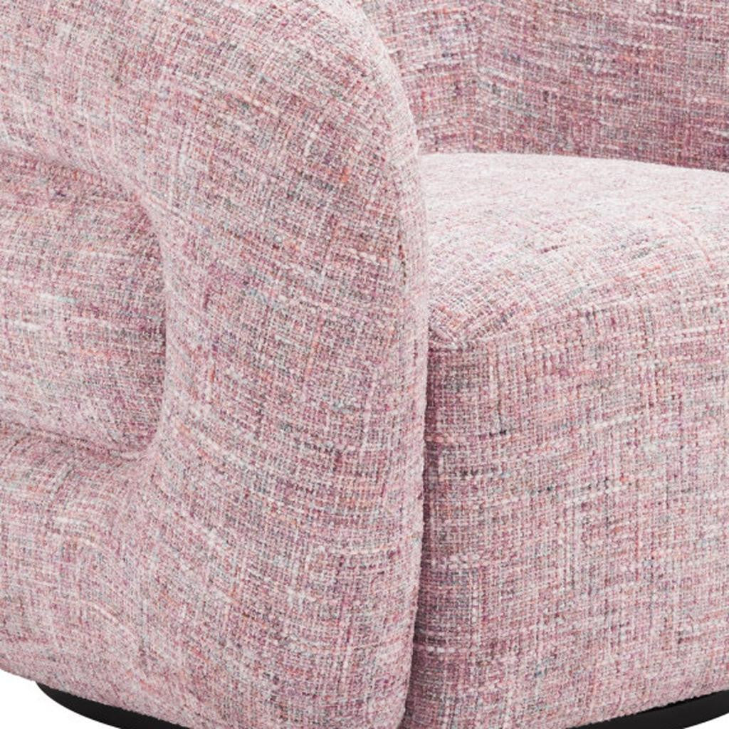 33" Pink Upholstered Swivel Arm Chair-6