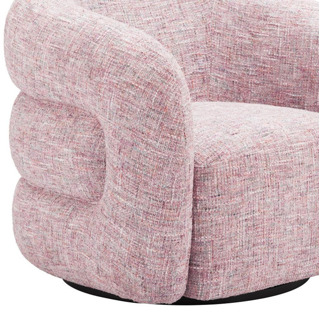 33" Pink Upholstered Swivel Arm Chair-7