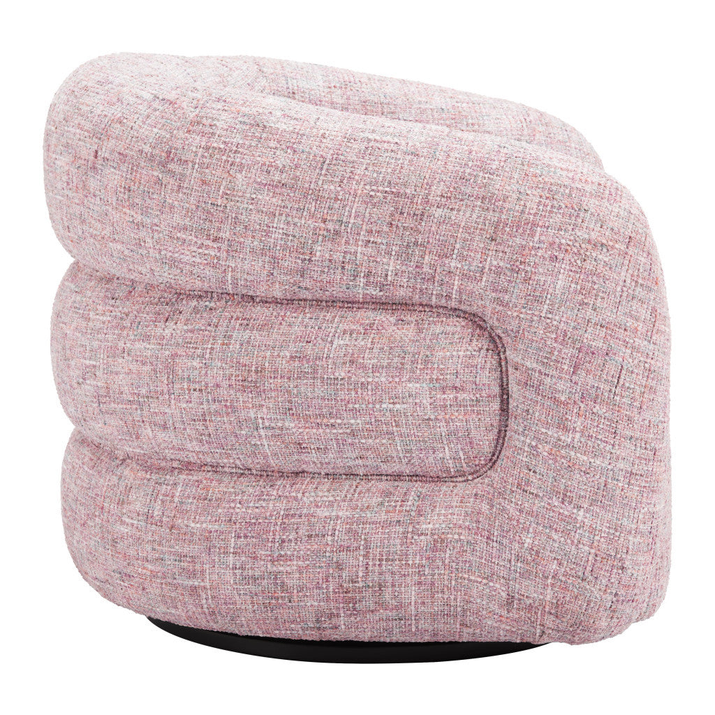 33" Pink Upholstered Swivel Arm Chair-2