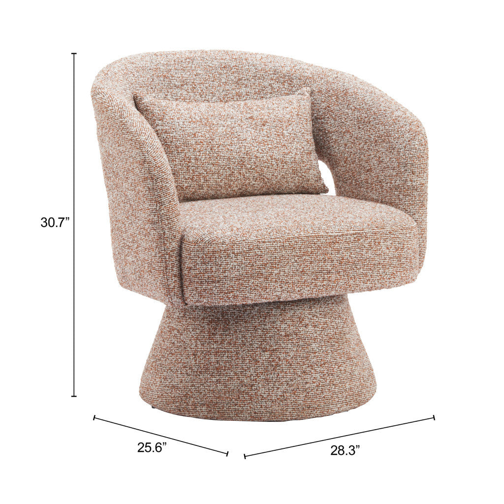 29" Brown Upholstered Swivel Arm Chair-8