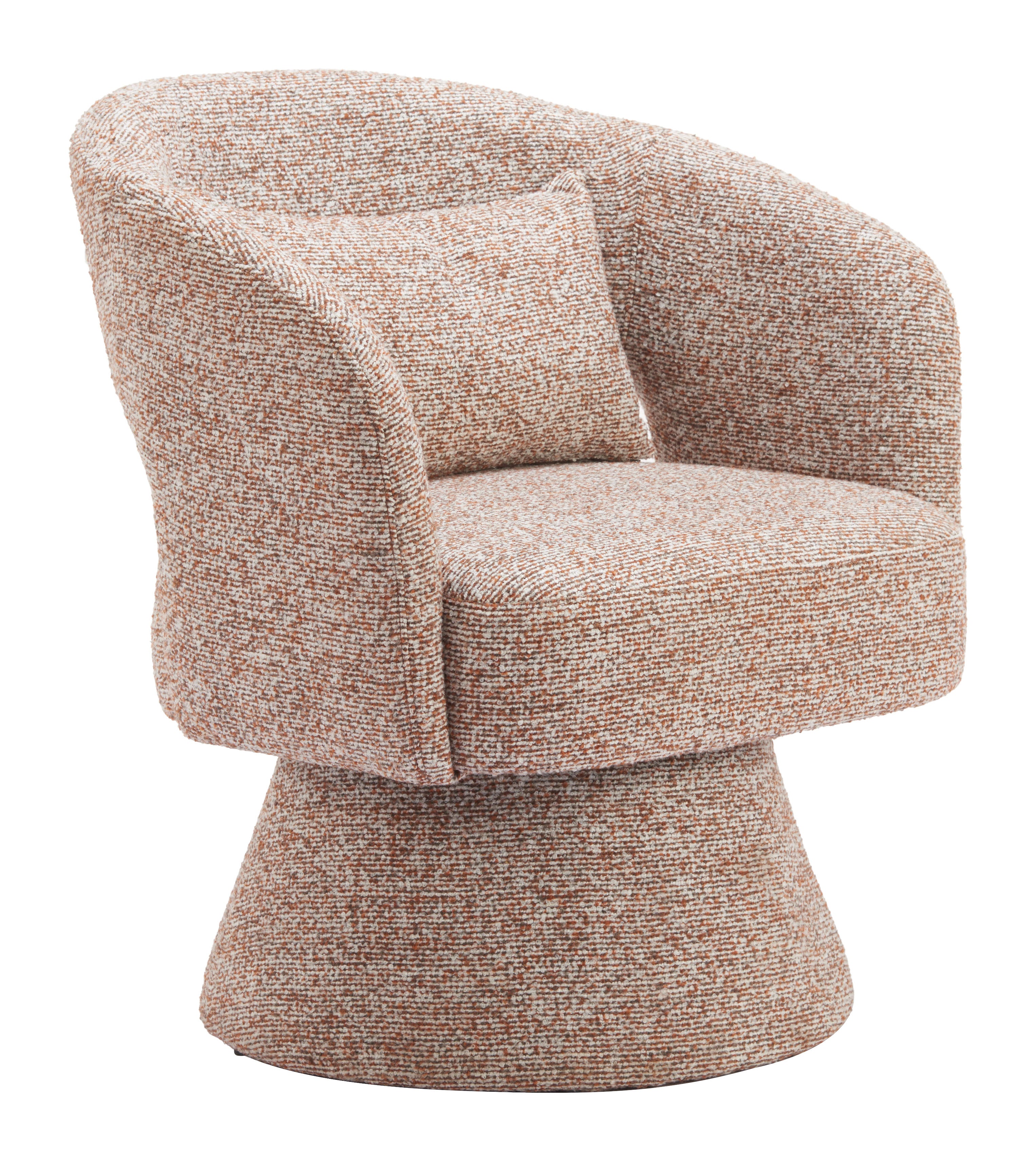 29" Brown Upholstered Swivel Arm Chair-5