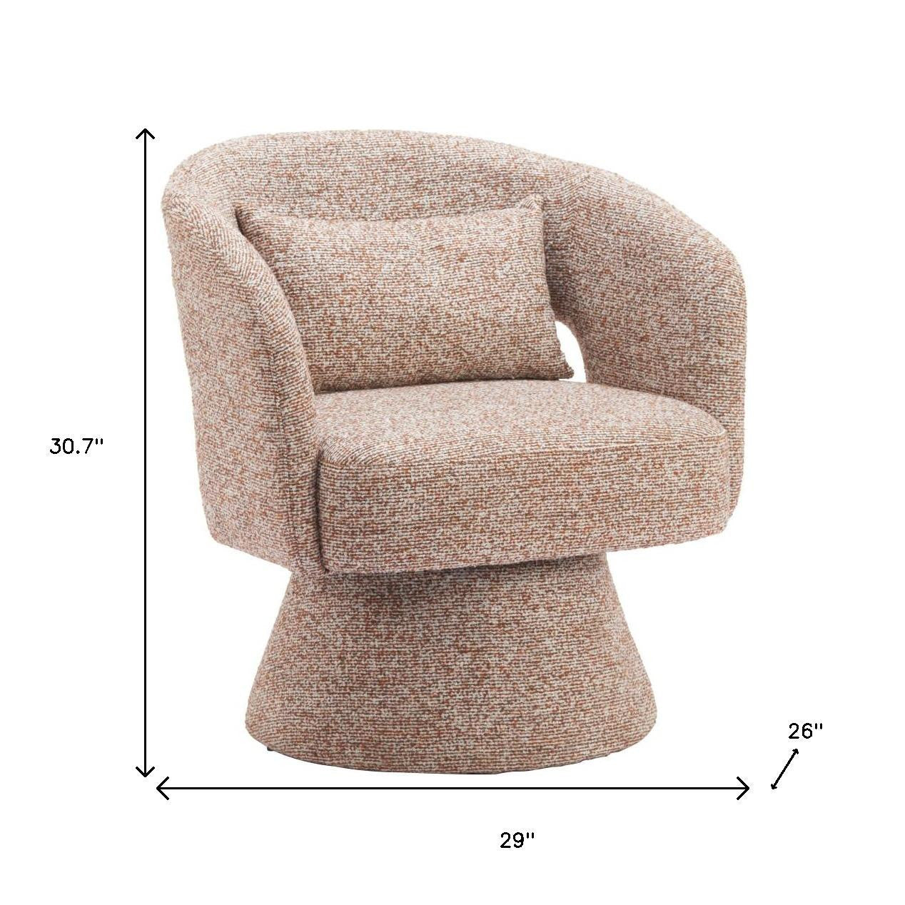 29" Brown Upholstered Swivel Arm Chair-7