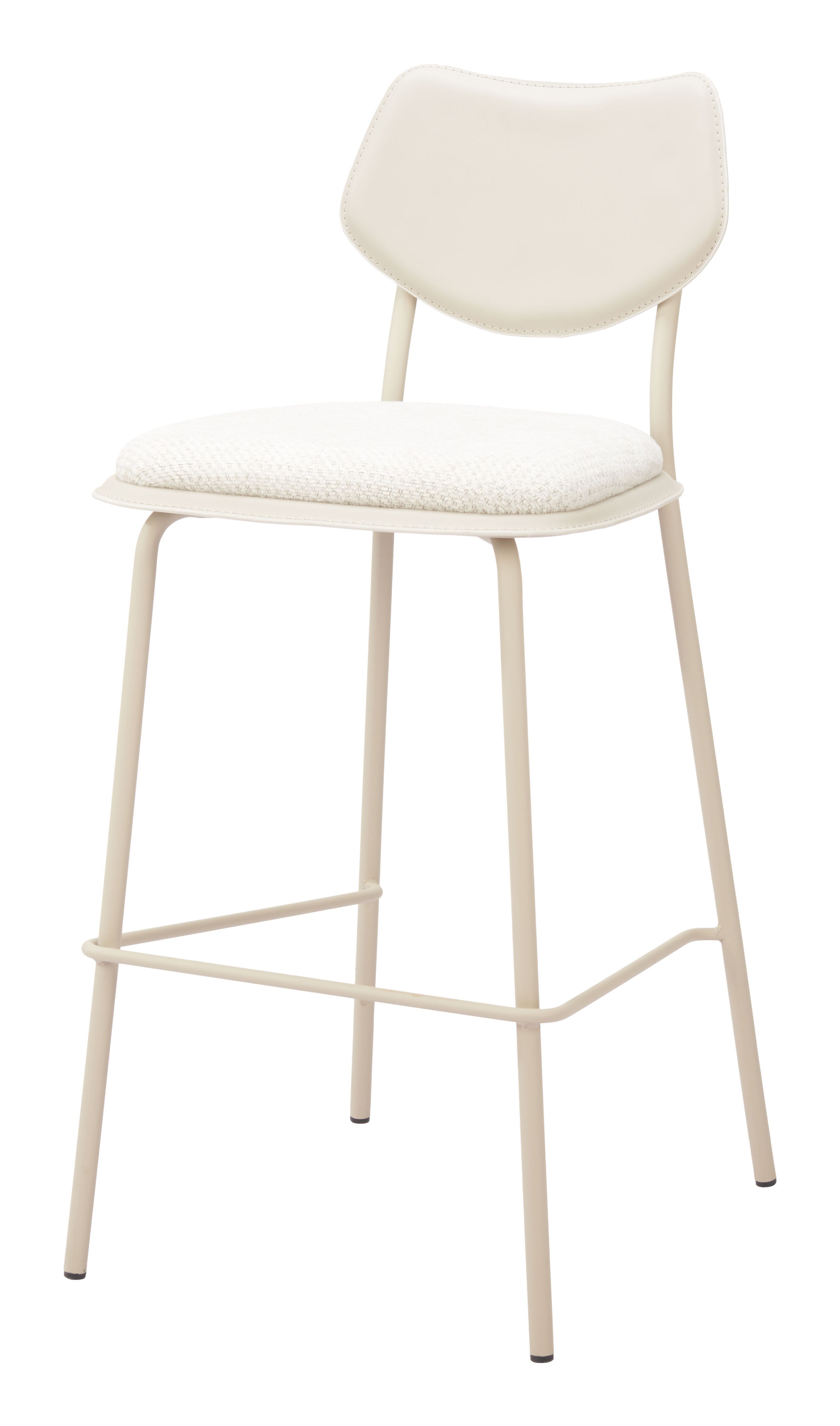 Set of Four 30" Gray Polyester and Wood Low Back Bar Height Bar Chairs-3