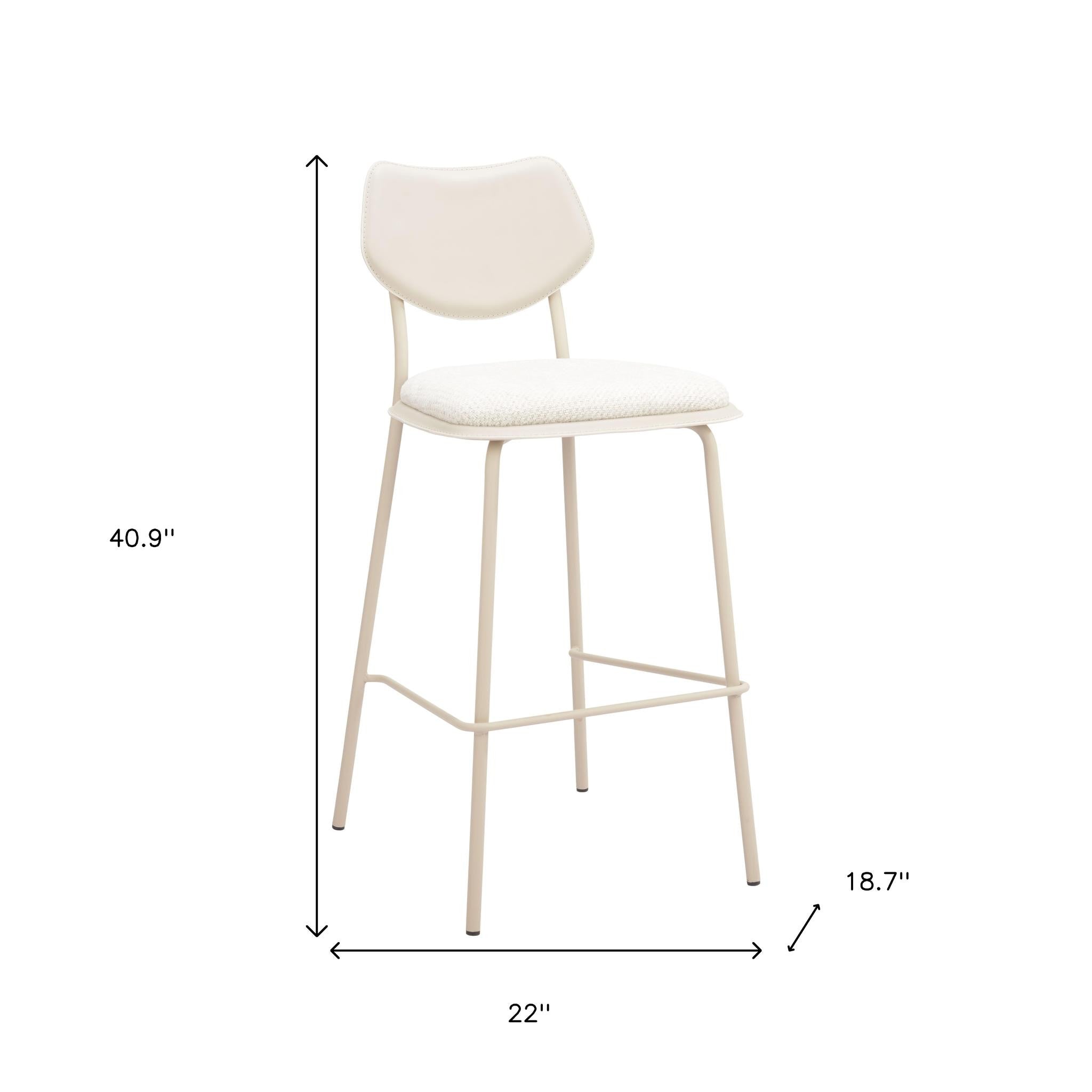 Set of Four 30" Gray Polyester and Wood Low Back Bar Height Bar Chairs-5