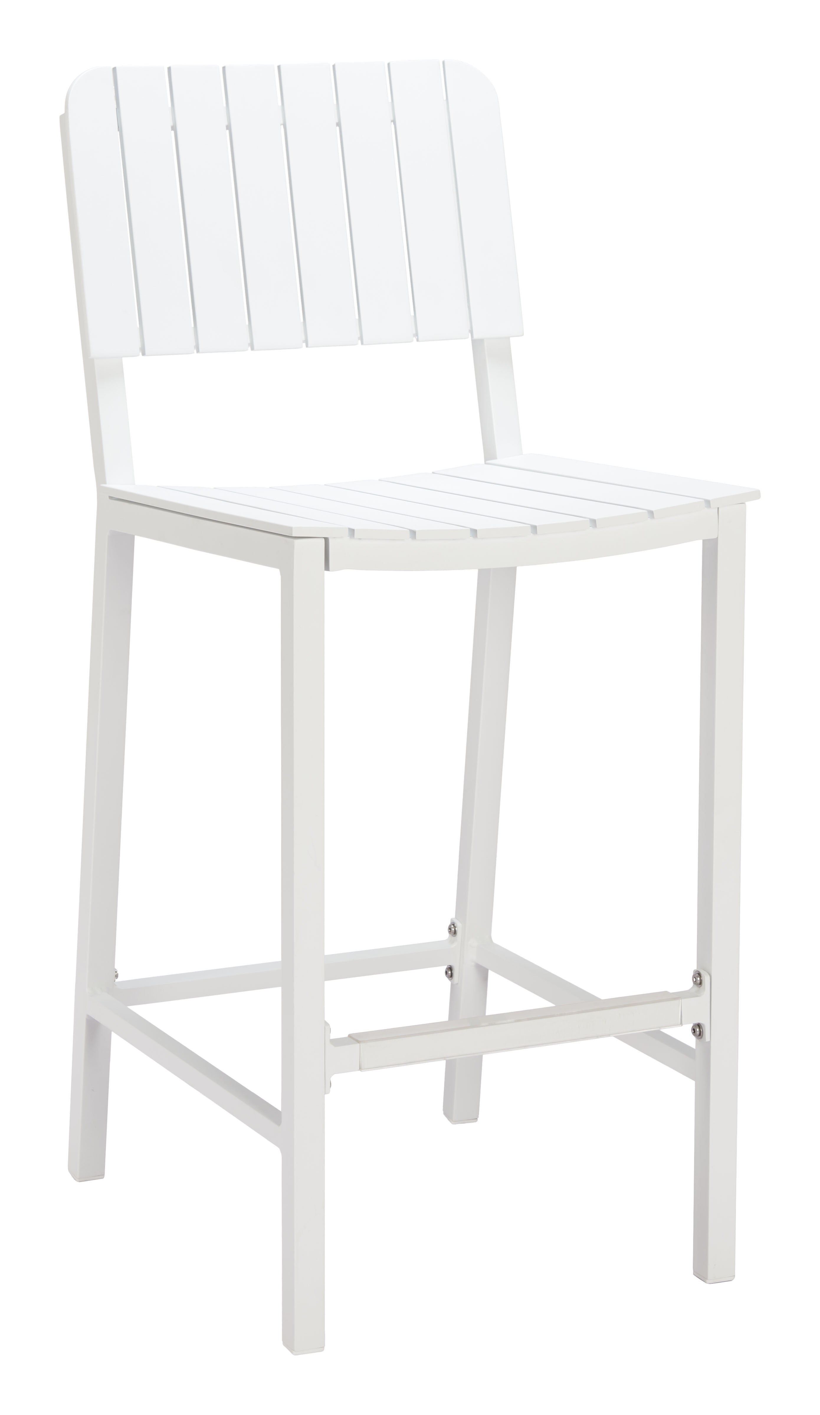 30" White Aluminum Low Back Bar Chair-1