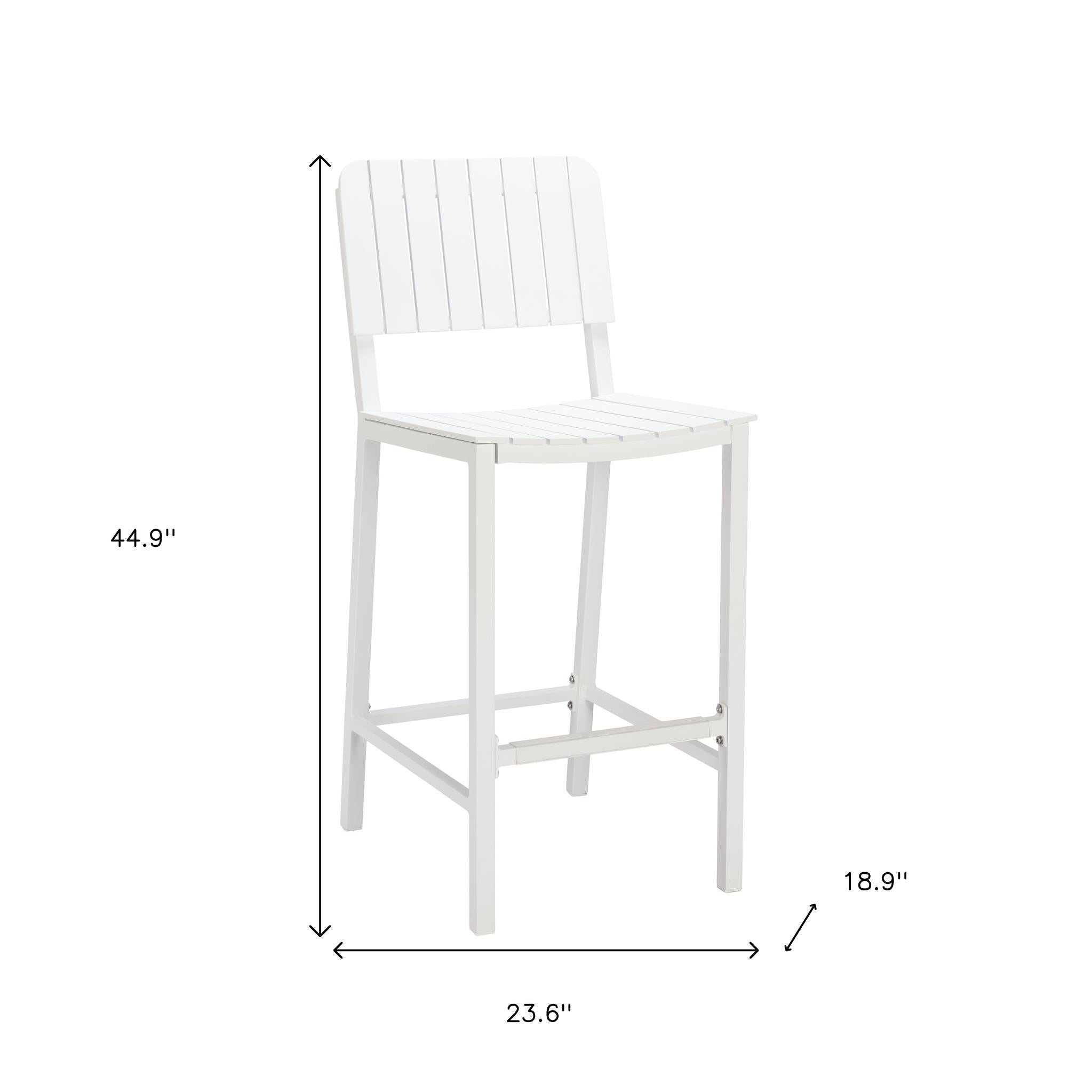 30" White Aluminum Low Back Bar Chair-6