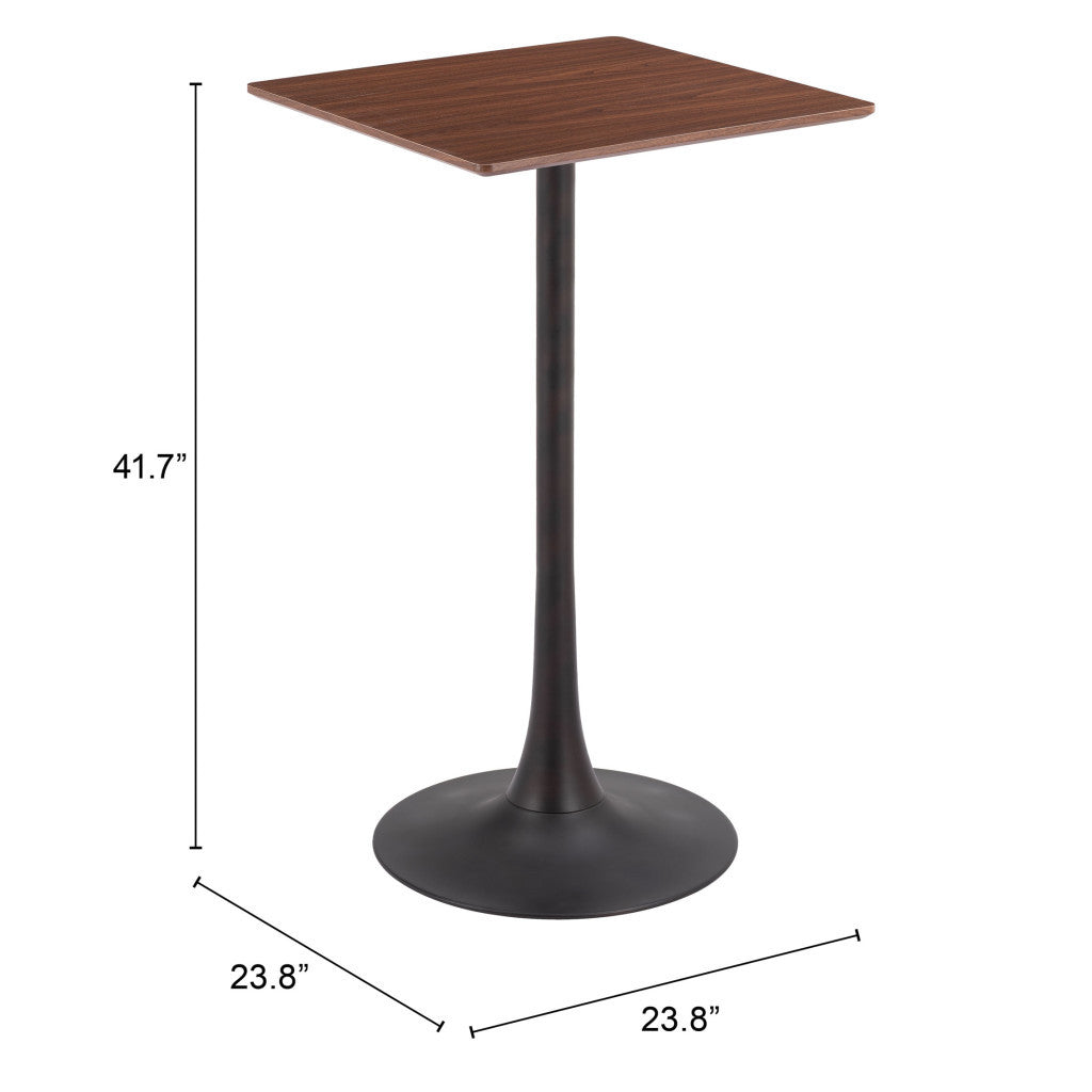 24" Brown Wood Square Bar Table-7