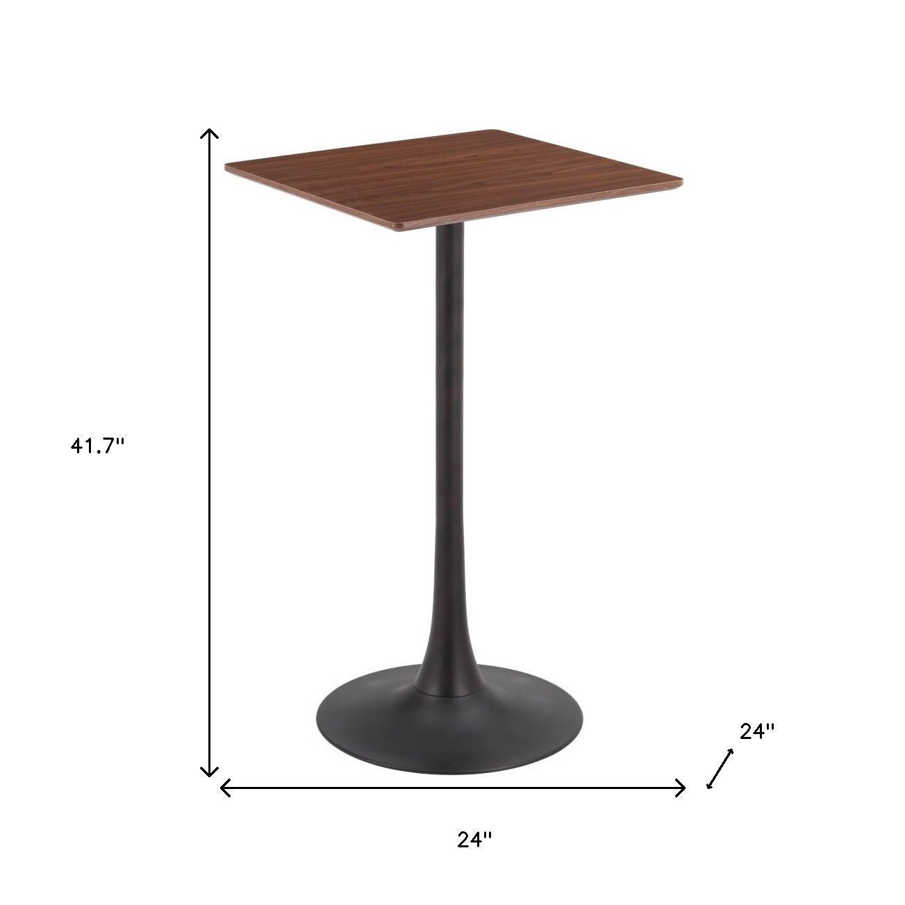 24" Brown Wood Square Bar Table-6