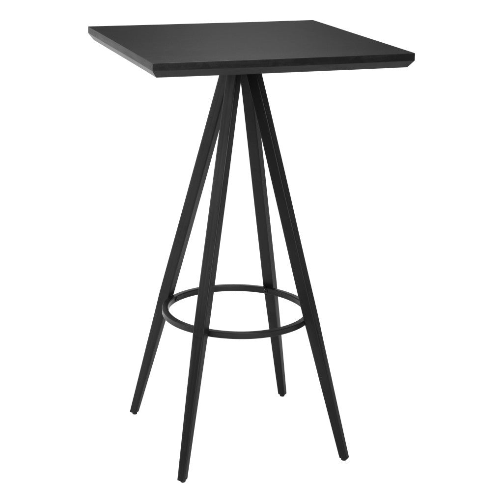 26" Black Wood Square Bar Table-0