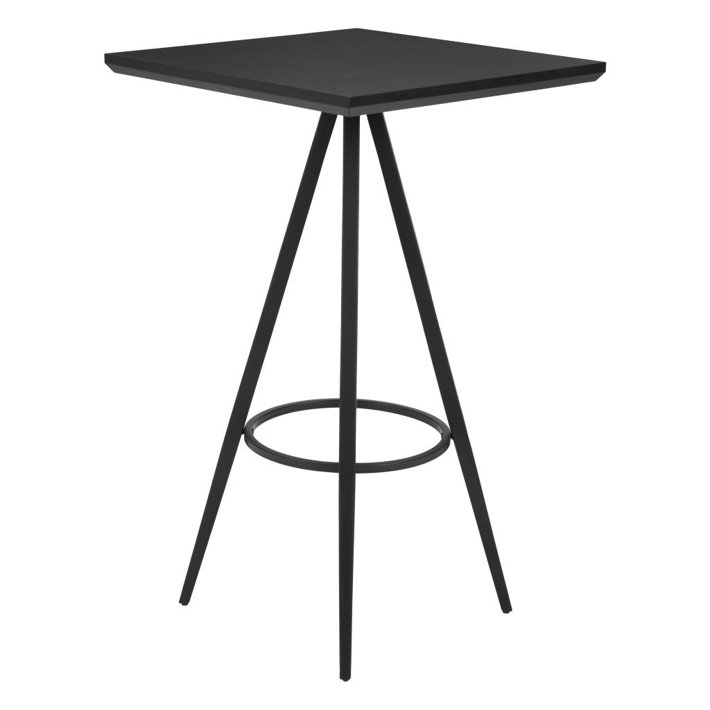 26" Black Wood Square Bar Table-2