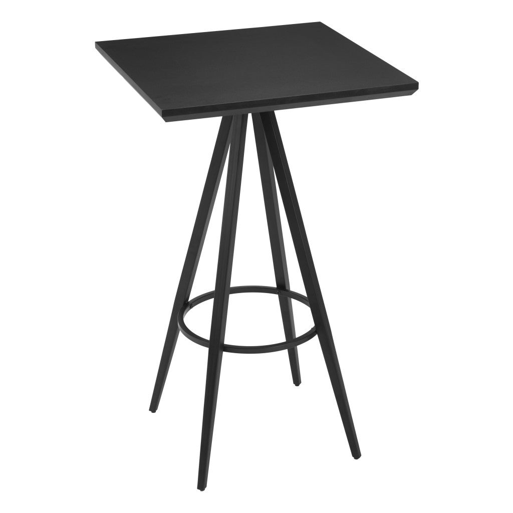 26" Black Wood Square Bar Table-3