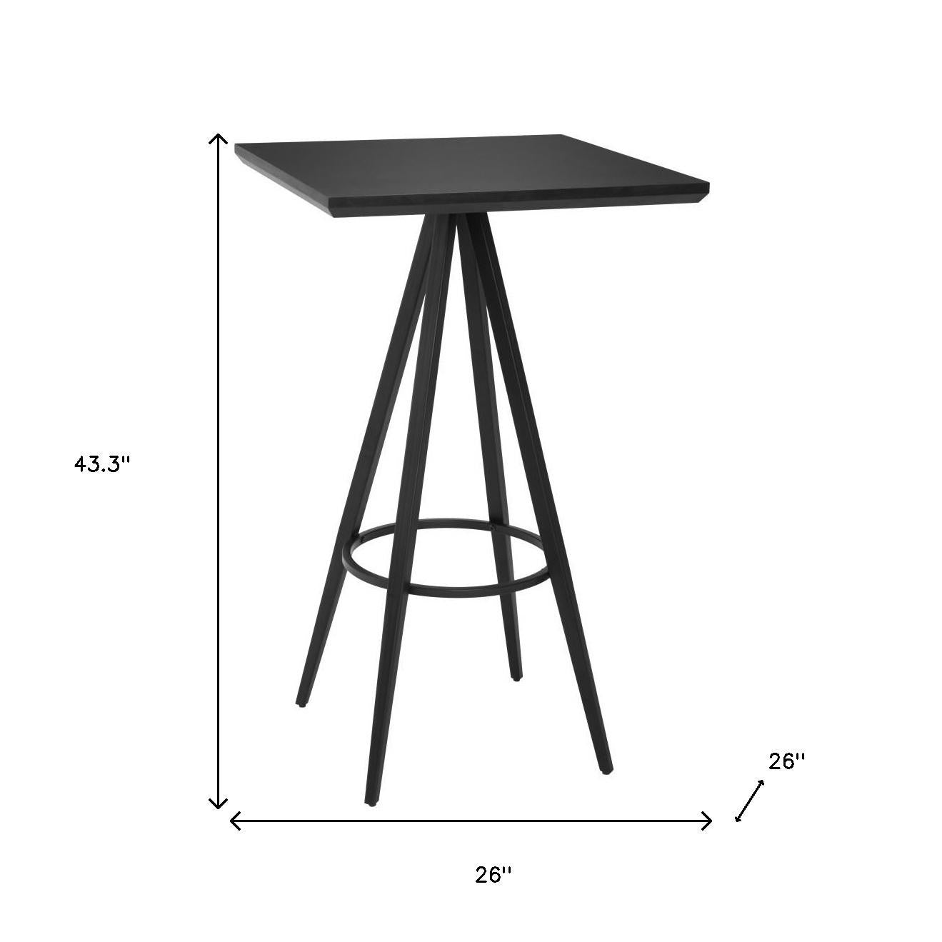 26" Black Wood Square Bar Table-5